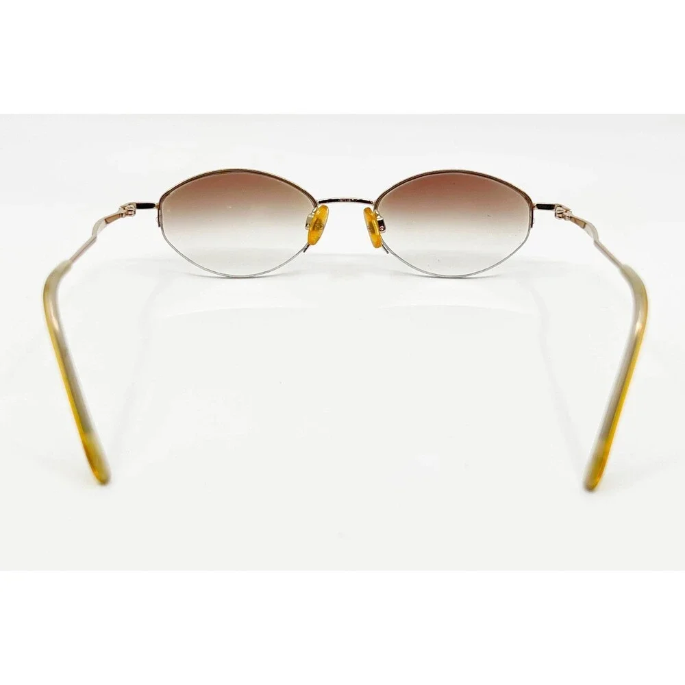 Lauren Hutton Sunglasses Frames Women Gold Oval Semi Rimless 135 LH087